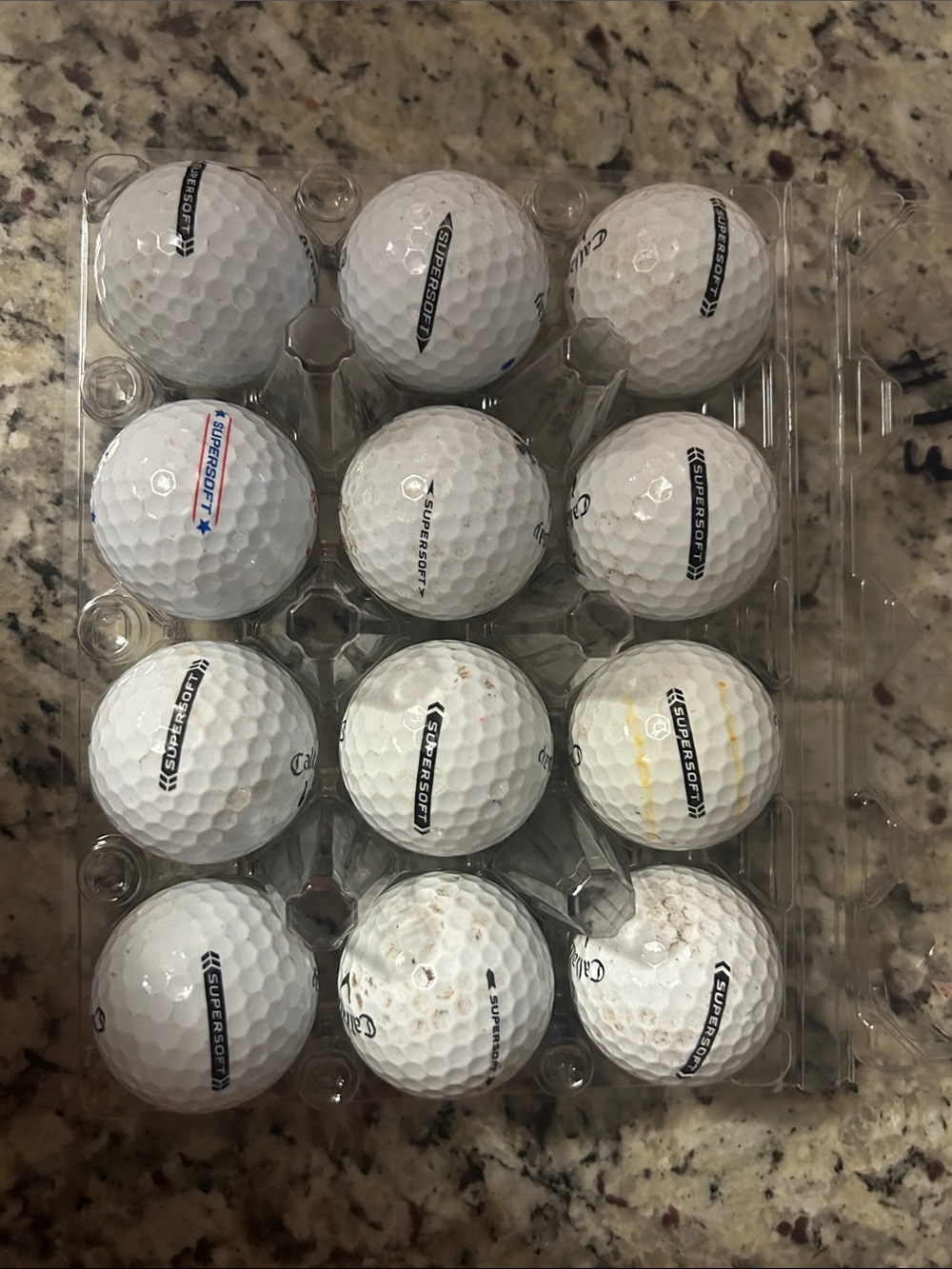 Callaway Super soft Golf balls in plastic tray set of 12